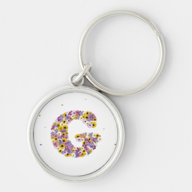 Flower letter g keychain (Front)
