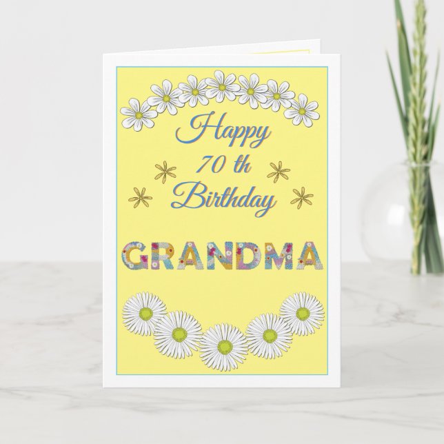 Flower letter Grandma Personalized Birthday card (Front)