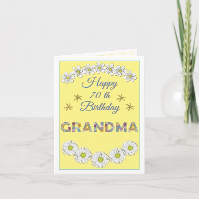 Flower letter Grandma Personalized Birthday card (Front)