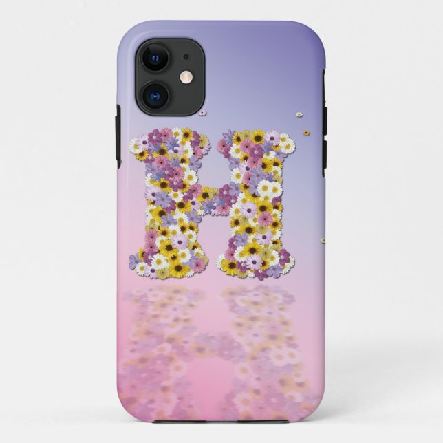 Flower letter H Case-Mate iPhone Case (Back)