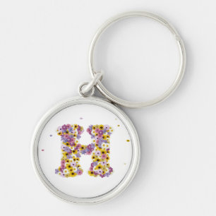 Flower letter H Keychain