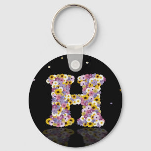 Flower letter H Keychain