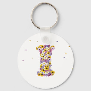 Flower letter I Keychain