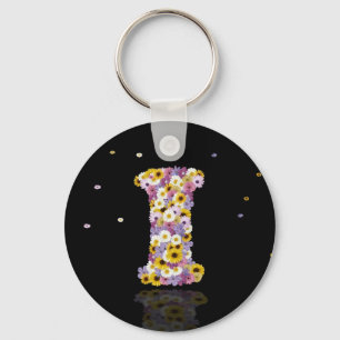 Flower letter I Keychain