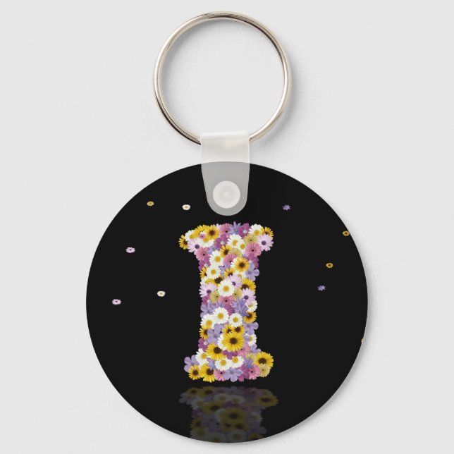 Flower letter I Keychain (Front)