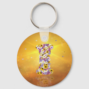 Flower letter I Keychain