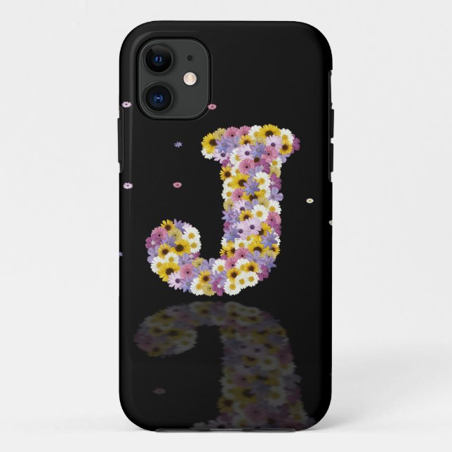 Flower letter J Case-Mate iPhone Case (Back)