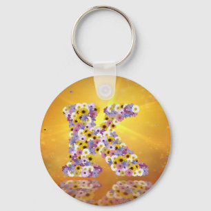 Flower letter K Keychain