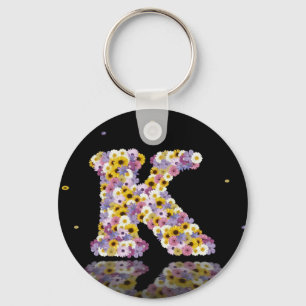 Flower letter K Keychain