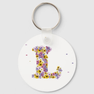 Flower letter L Keychain