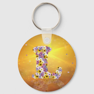 Flower letter L Keychain