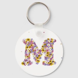 Flower letter M Keychain