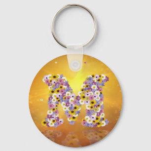 Flower letter M Keychain