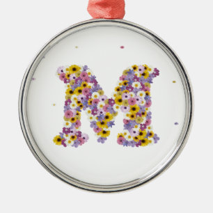 Flower letter M Metal Ornament