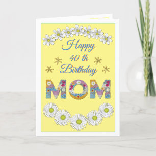 Flower letter Mom Personalized Birthday card