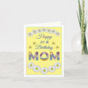 Flower letter Mom Personalized Birthday card