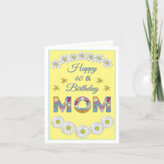 Flower letter Mom Personalized Birthday card