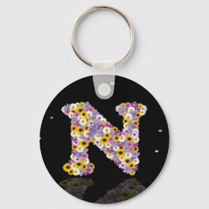 Flower letter N Keychain