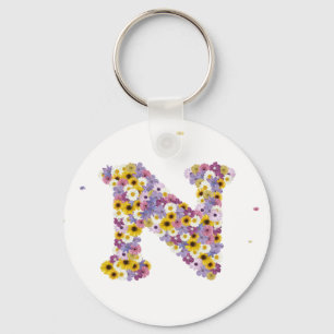 Flower letter N Keychain