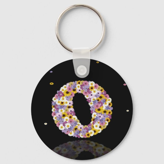 Flower letter O Keychain (Front)