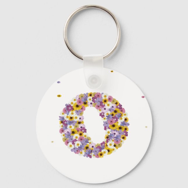 Flower letter O Keychain (Front)