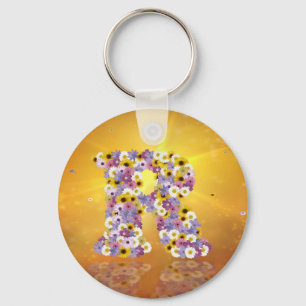 Flower letter R Keychain