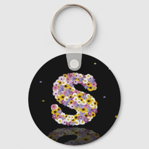Flower letter S Keychain