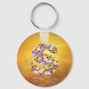 Flower letter S Keychain