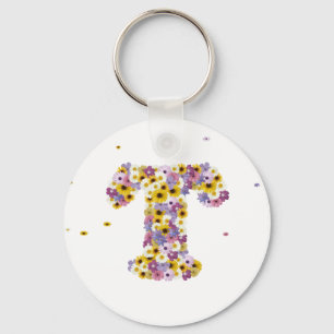 Flower letter T Keychain