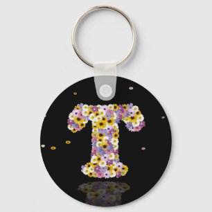 Flower letter T Keychain