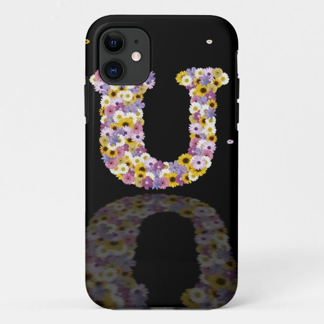 Flower letter U Case-Mate iPhone Case (Back)