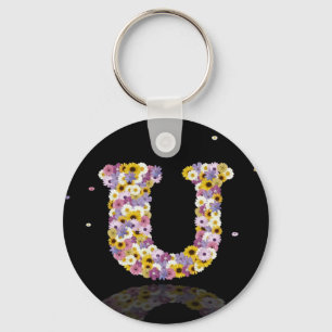 Flower letter U Keychain