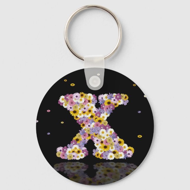 Flower letter x keychain (Front)