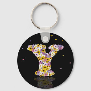 Flower letter y keychain