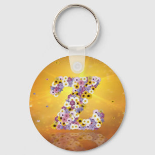 Flower letter Z Keychain