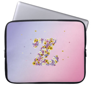 Flower letter z laptop sleeve