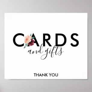 Flower Lettering   Maroon Cards and Gifts Sign