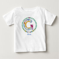 Flower Letters Initial "G" with Personalized name