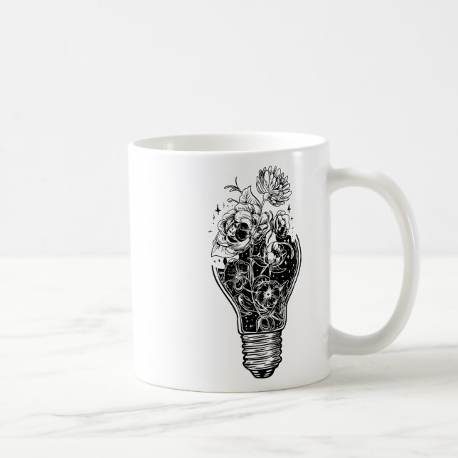 Flower Light Bulb Of Power Tree Peace For Hippies  Coffee Mug (Right)