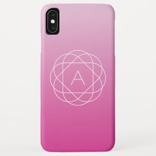 Flower-Like Geometric Monogram   Pink Shaded Ombre iPhone XS Max Case