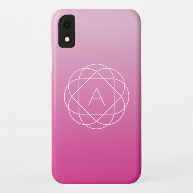 Flower-Like Geometric Monogram | Pink Shaded Ombre Case-Mate iPhone Case (Back)