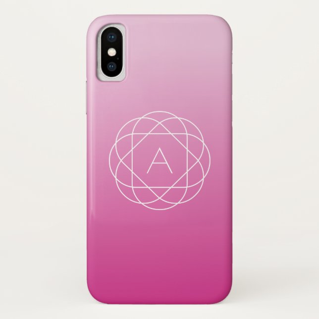 Flower-Like Geometric Monogram | Pink Shaded Ombre Case-Mate iPhone Case (Back)