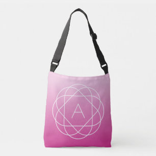 Flower-Like Geometric Monogram Pink Shaded Ombre Crossbody Bag