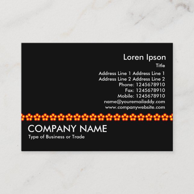 Flower Line - Black Business Card (Front)
