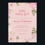 flower little baby girl baby shower invitations<br><div class="desc"></div>