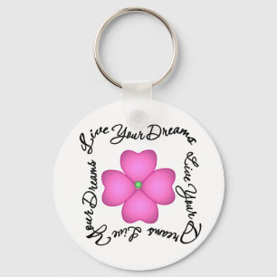 Flower - Live Your Dreams Keychain