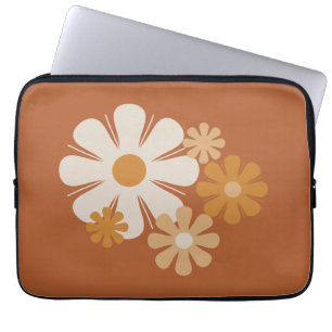 Flower Locus Retro Minimalist Floral Pattern Laptop Sleeve