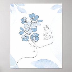 Flower Lover Minimalist Portrait Art Poster