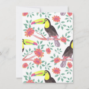 Flower Lover   Toucan Bird And Flowers Invitation