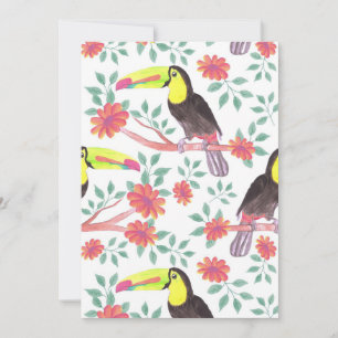 Flower Lover   Toucan Bird And Flowers Save The Date